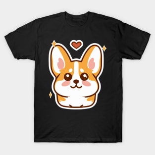 Kawaii Corgi Dog Lover Puppy Retro T-Shirt